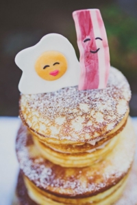 or even Pancakes!  A bacon n eggs topper will definately bring smiles to your guests face!