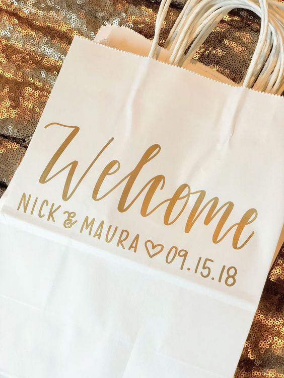 Tags for Hotel Welcome Favor Bags, Destination Wedding Welcome Bag Tags,  set of 6 