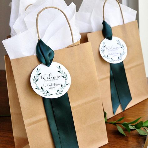 Modern Heart Custom Wedding Welcome Favor Bags